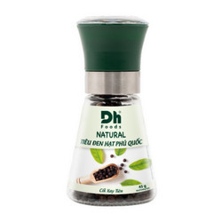 Tiêu đen hạt Phú Quốc có cối xay DH Foods hũ 45g (1 Hũ)
