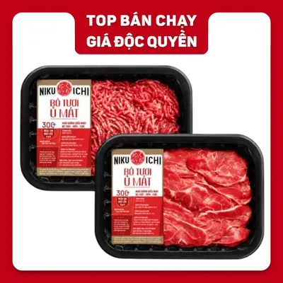 Combo bắp bò thái lát và thịt bò xay Niku-Ichi 200g/khay