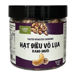 Hạt điều rang muối vỏ lụa Juno Food hộp 150g (1 Hộp)