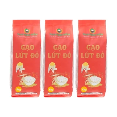 Combo 3 túi gạo lứt đỏ Vinh Hiển 1Kg