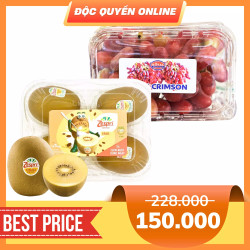 Combo nho đỏ crimson + kiwi vàng chín Zespri (1 Combo)