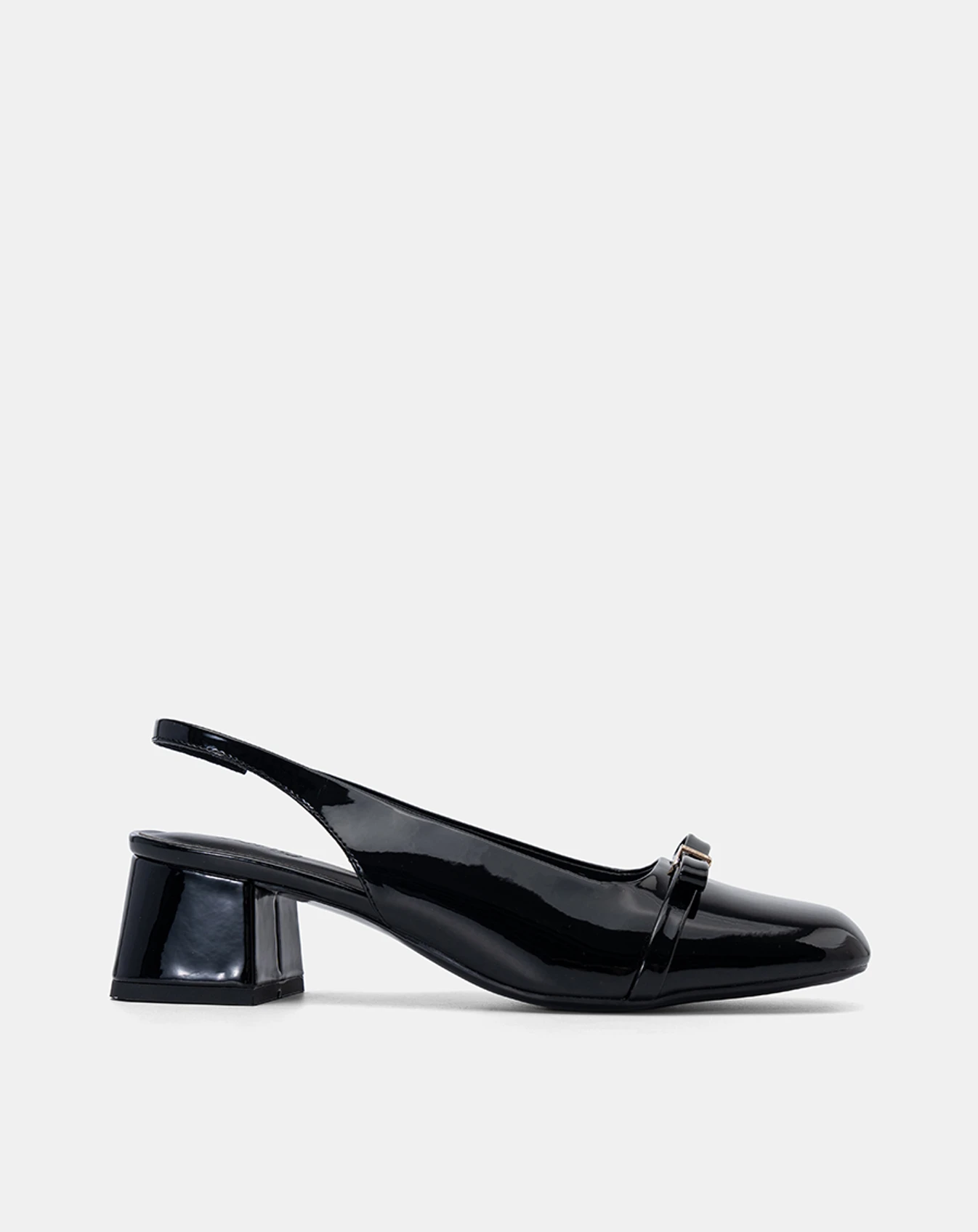 Giày Cao Gót Slingback Phối Nơ Mũi Tròn - Image 1