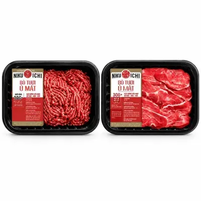 Combo Thịt bò xay Mince Niku-Ichi khay 200g + Bắp bò thái lát Niku-Ichi khay 200g
