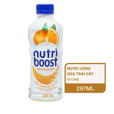 Nước sữa trái cây vị cam Nutri Boost chai 297ml