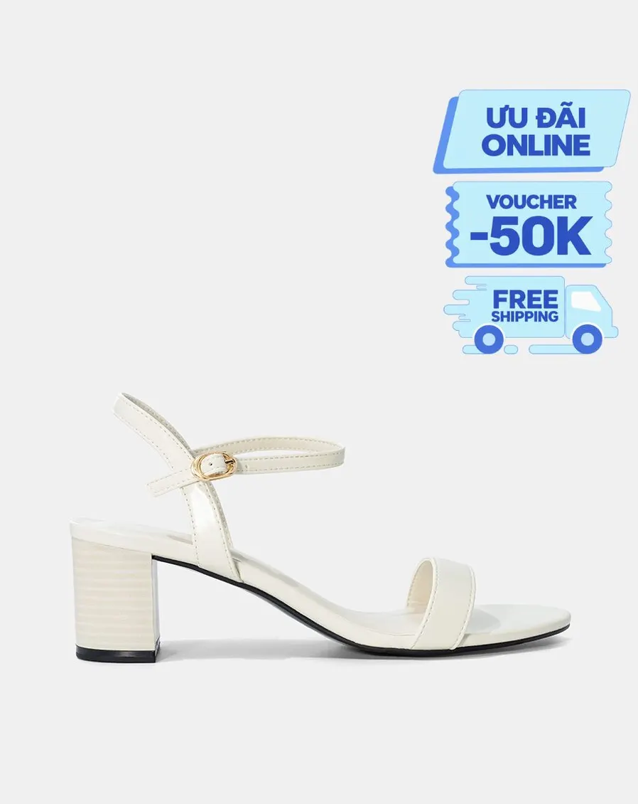 Giày Sandal Quai Ngang Phối Gót Sơn Lăn