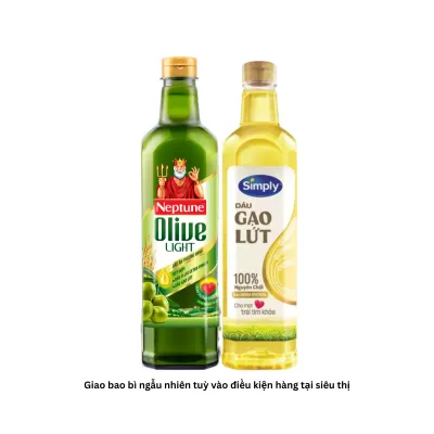 Combo giữ dáng healthy: Dầu olive light Neptune 1L và dầu gạo lứt Simply 1L