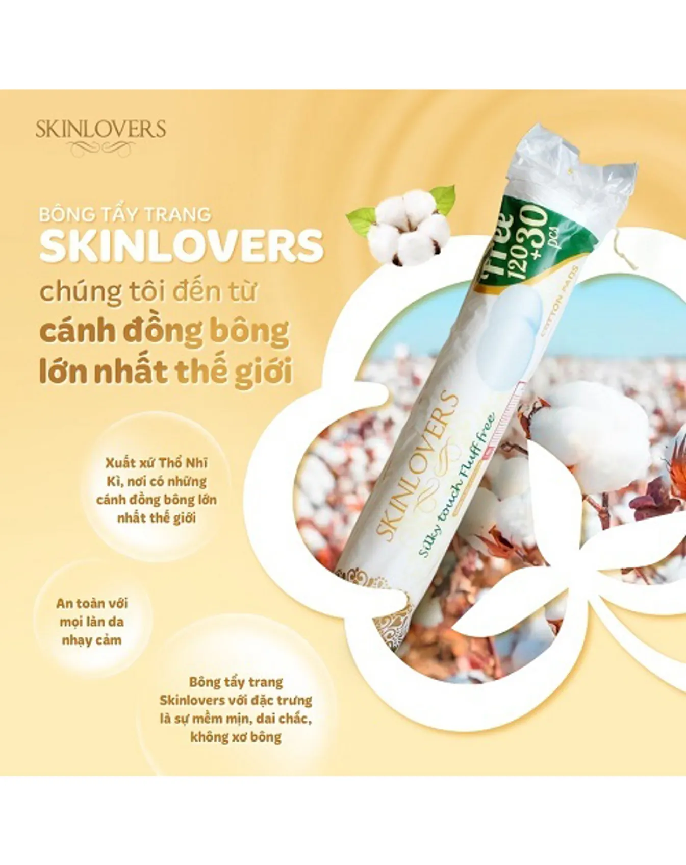 Bông Tẩy Trang SkinLovers 150 Miếng - Image 2