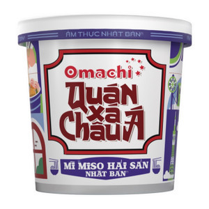 Quán Xá Châu Á mì tươi Miso hải sản Nhật Bản Omachi hộp 96g (1 Hộp)