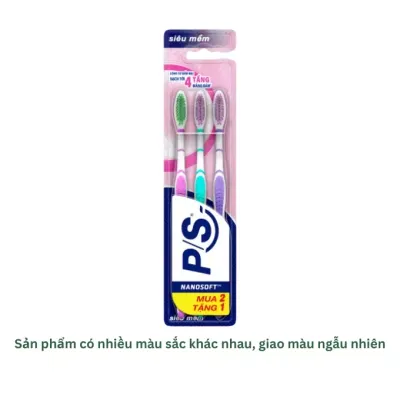 Bàn chải đánh răng lông tơ mềm mại bộ P/S vỉ 3 cây
