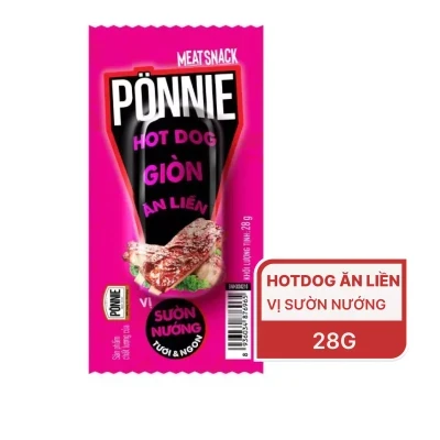 Xúc xích ăn liền Ponnie vị sườn nướng cây 28g