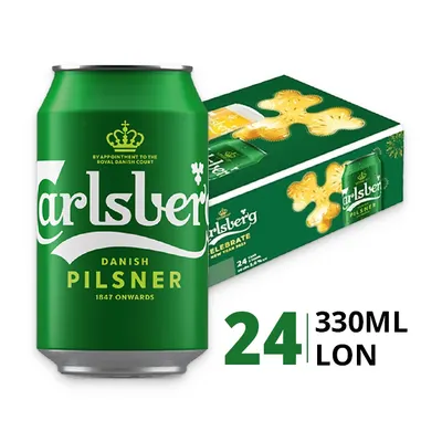 Thùng 24 lon bia Carlsberg Danish Pilsner 5.0% 330ml