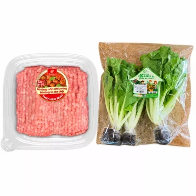 Combo canh cải dún thịt bằm