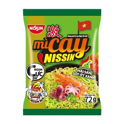 Mì xào cay hải sản muối ớt xanh Nissin gói 72g