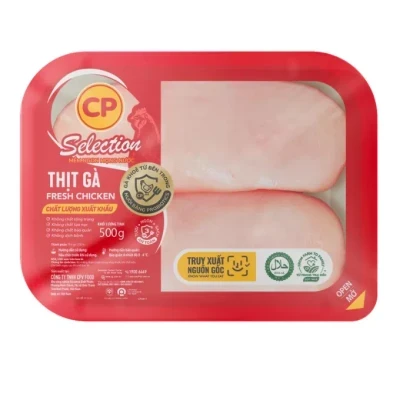 Phi lê ức gà không da CP khay 500g
