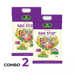 Combo 2 túi gạo ST25+ Vua Gạo túi 5KG