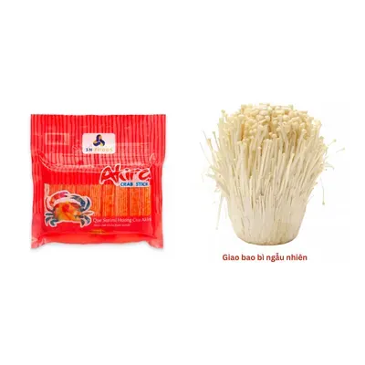 Combo Que Surimi hương cua Akiri gói 250g + Nấm kim châm Việt Nam gói 500g