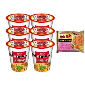 Combo 6 ly mì Modern Acecook lẩu thái tôm 67g
