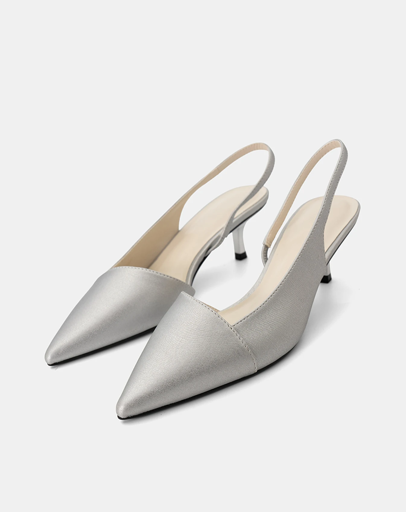 Giày Cao Gót Slingback Kitten Heel Mũi Nhọn - Image 4