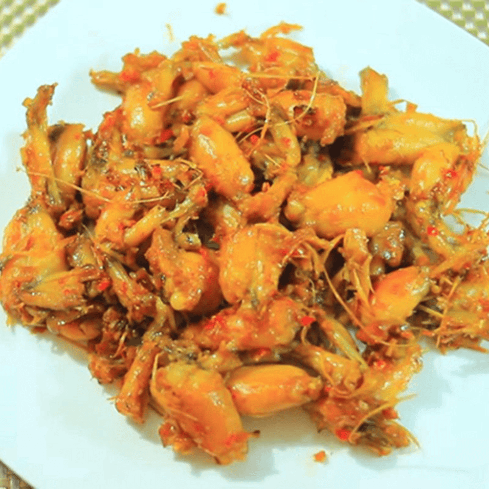 ếch xào sả ớt cay nồng