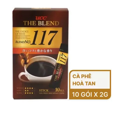 Cà phê hoà tan nguyên chất 117 UCC hộp 20g (10 gói x 2g)