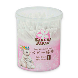 Tăm bông kháng khuẩn cho trẻ em Sakura hộp 180 cái