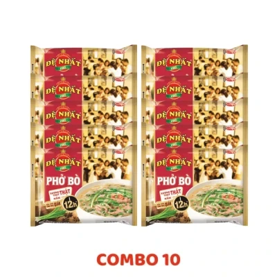 Combo 10 gói phở ăn liền Đệ nhất hương vị phở bò Acecook 68g