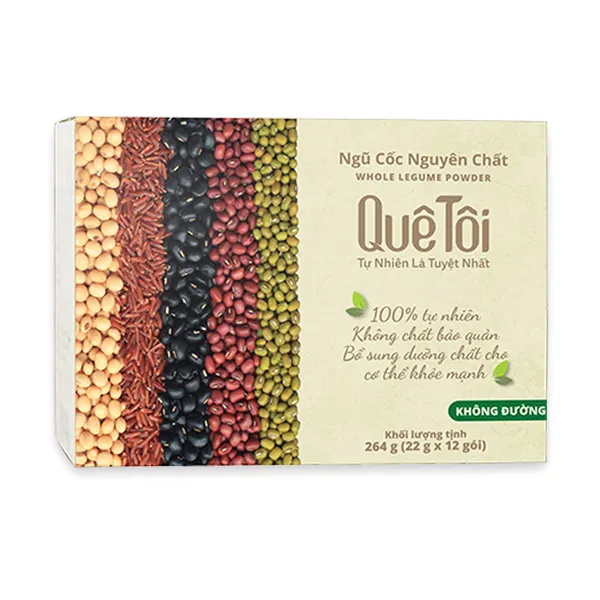 Ngũ cốc nguyên chất không đường Quê Tôi hộp 12 x 22g