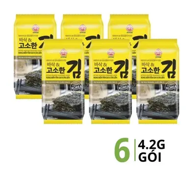 Combo 2 lốc rong biển Ottogi tẩm gia vị ăn liền 6 gói