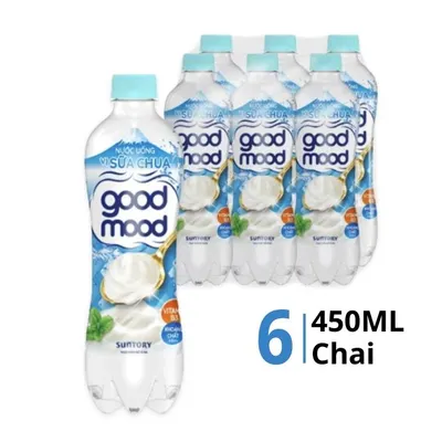 Lốc 6 chai nước uống Good Mood vị sữa chua 450ml