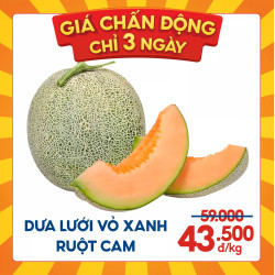 Dưa lưới ruột cam trái từ 1.6kg (1 Trái)