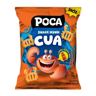 Snack hình cua vị sườn nướng BBQ Poca gói 60g