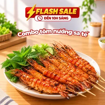 Combo tôm nướng sa tế