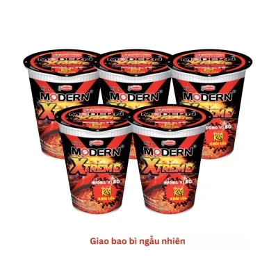 Combo 5 ly mì Modern Xtreme bò Acecook 66g
