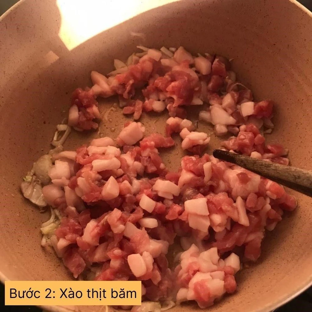 xào thịt băm