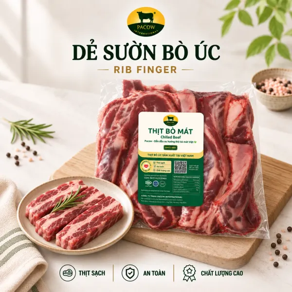 Combo 2 gói dẻ sườn bò Úc Pacow 500g