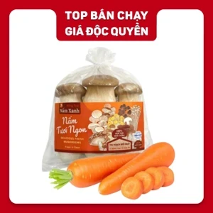 Combo nấm đùi gà Việt Nam 250g và cà rốt Đà Lạt Vietgap 300g