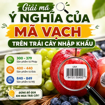 Giải mã ý nghĩa của mã vạch trên trái cây nhập khẩu
