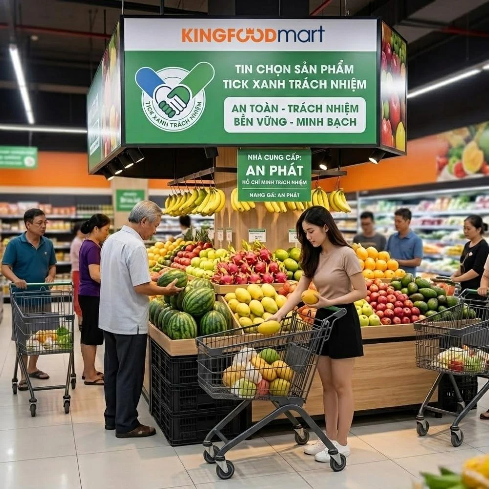 Công ty TNHH Nông Sản Xanh An Phát: Trái cây Việt tươi ngon trong nhóm Tick Xanh Kingfoodmart

