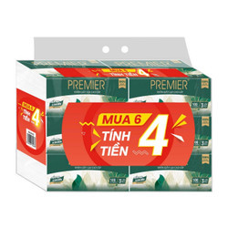 Khăn giấy lụa cao cấp 100 tờ 3 lớp lốc 6 gói Premier (1 Lốc)