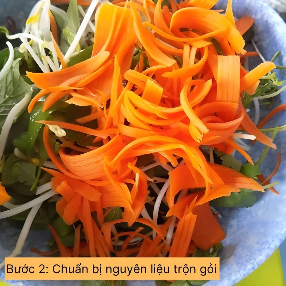 chuẩn bị nguyên liệu trộn gỏi