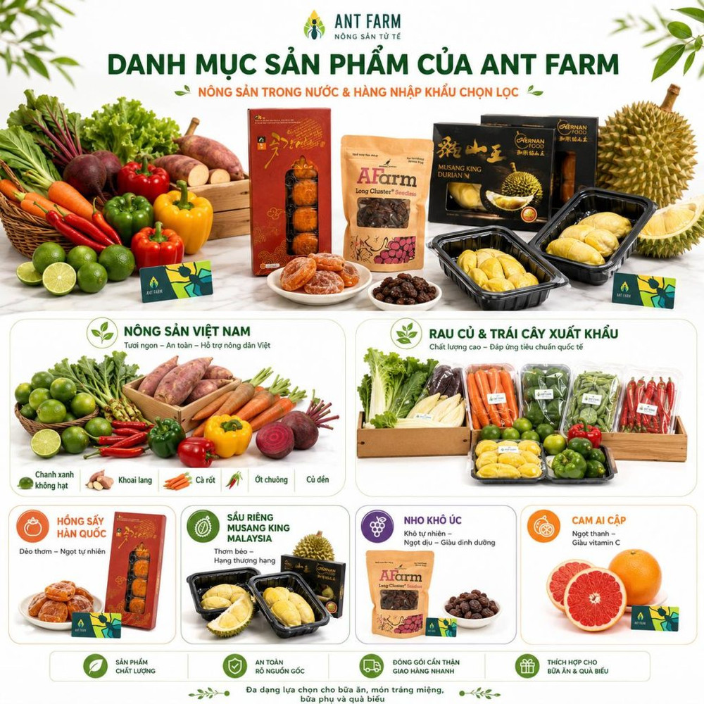 Công ty TNHH MTV Ant Farm: Nông sản chuẩn xuất khẩu trong nhóm Tick Xanh Kingfoodmart
