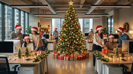 Cách trang trí Noel văn phòng 2025 mang không khí lễ hội rõ nét
