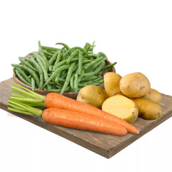 Combo món xào: khoai tây, cà rốt, đậu cove