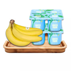 Combo chuối già Nam Mỹ + sữa chua ăn Green Farm ít đường (1 Combo)