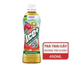 Trà đông kết Kirin ice+ hương táo & kiwi chai 490ml (1 Chai)