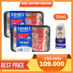 Nạm bò Úc đông lạnh cắt cuộn Savora khay 200g (2 Khay)