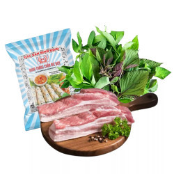 Combo bánh tráng cuốn ba rọi heo