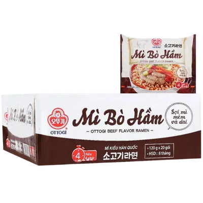 Thùng 20 gói mì bò hầm Ottogi 120g