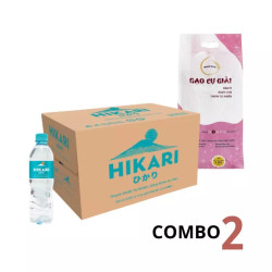 Combo 1 thùng nước tinh khiết Hikari và 5kg gạo Home Rice