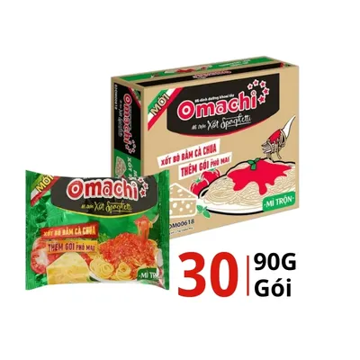 Thùng 30 gói mì trộn dinh dưỡng khoai tây Omachi xốt Spaghetti 90g